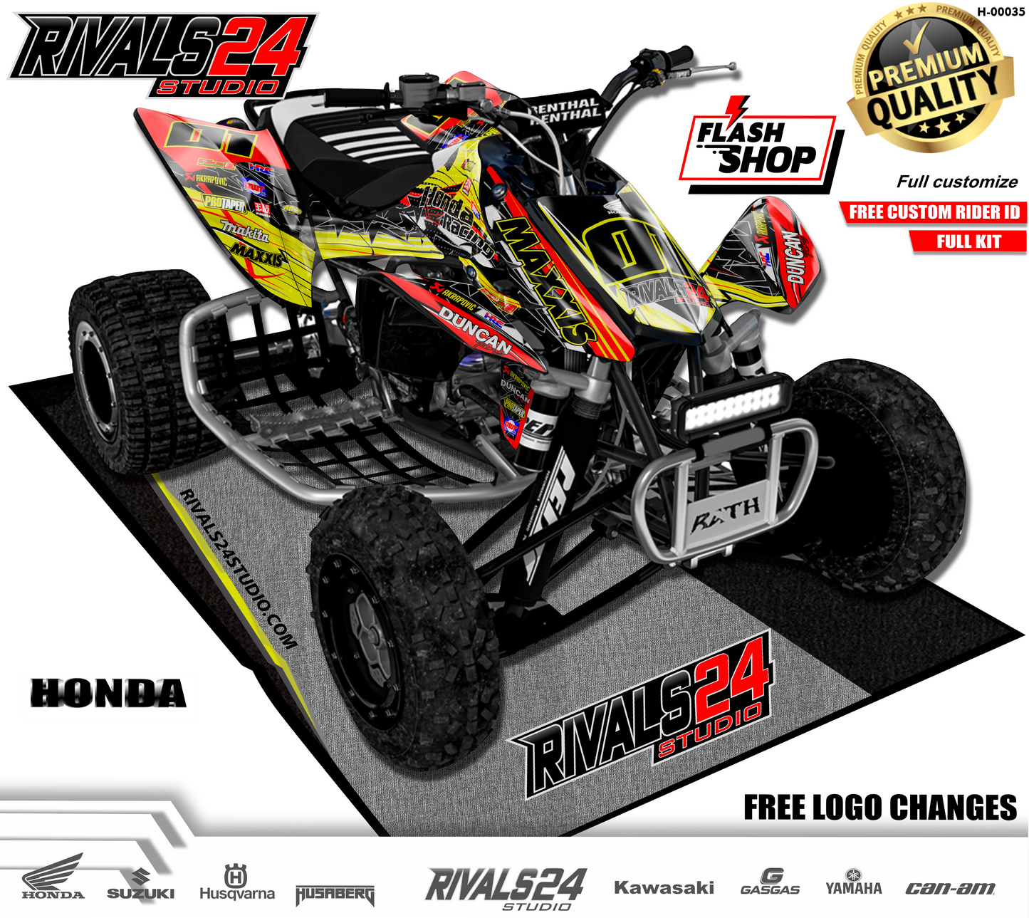 Honda TRX 450R 450ER graphics kit 2004 2005 2006 to 2014 decals