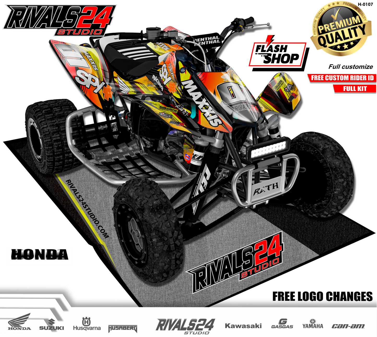 Honda TRX 450R 450ER graphics kit 2004 2005 2006 to 2014 decals