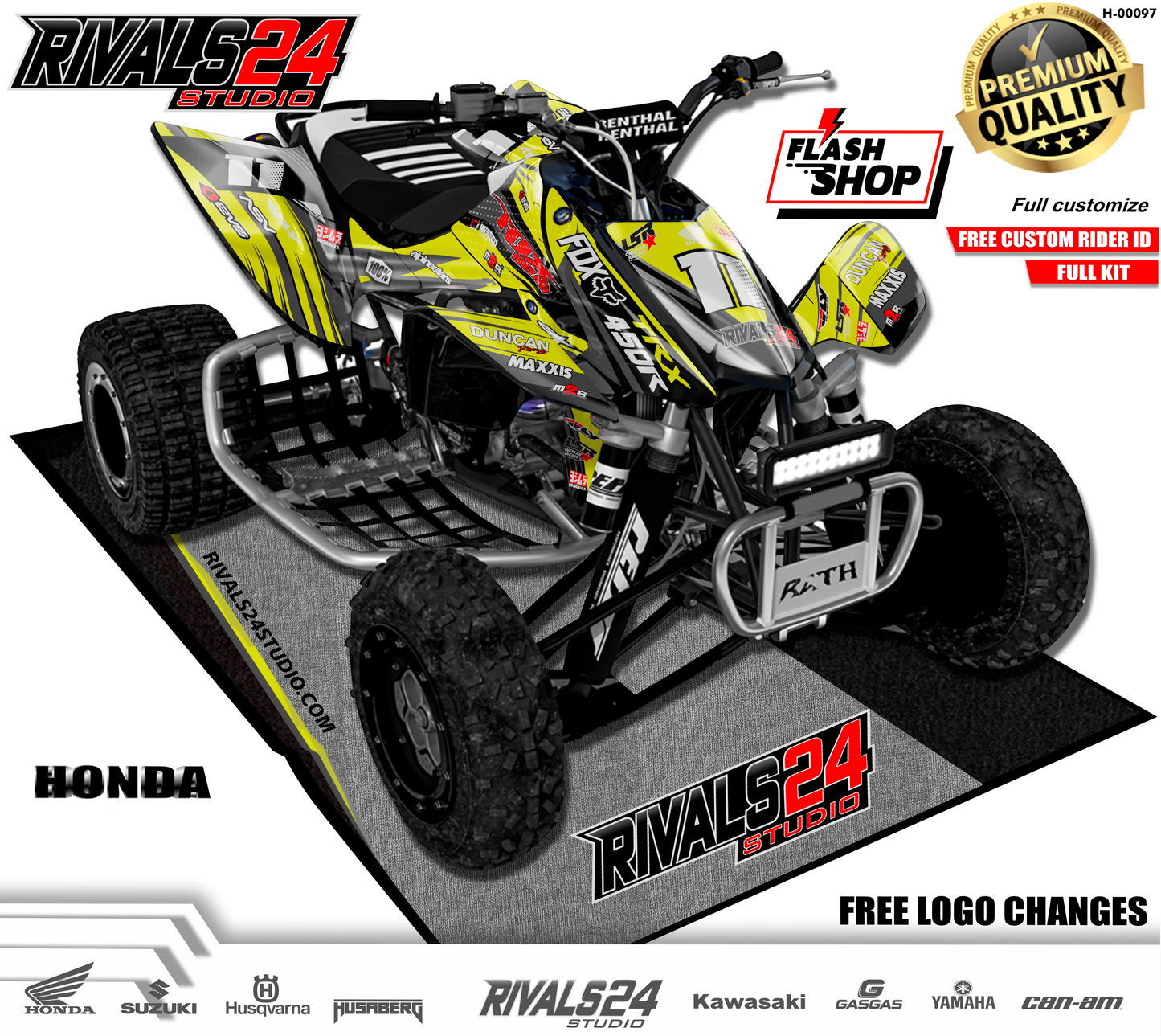 Honda TRX 450R 450ER graphics kit 2004 2005 2006 to 2014 decals