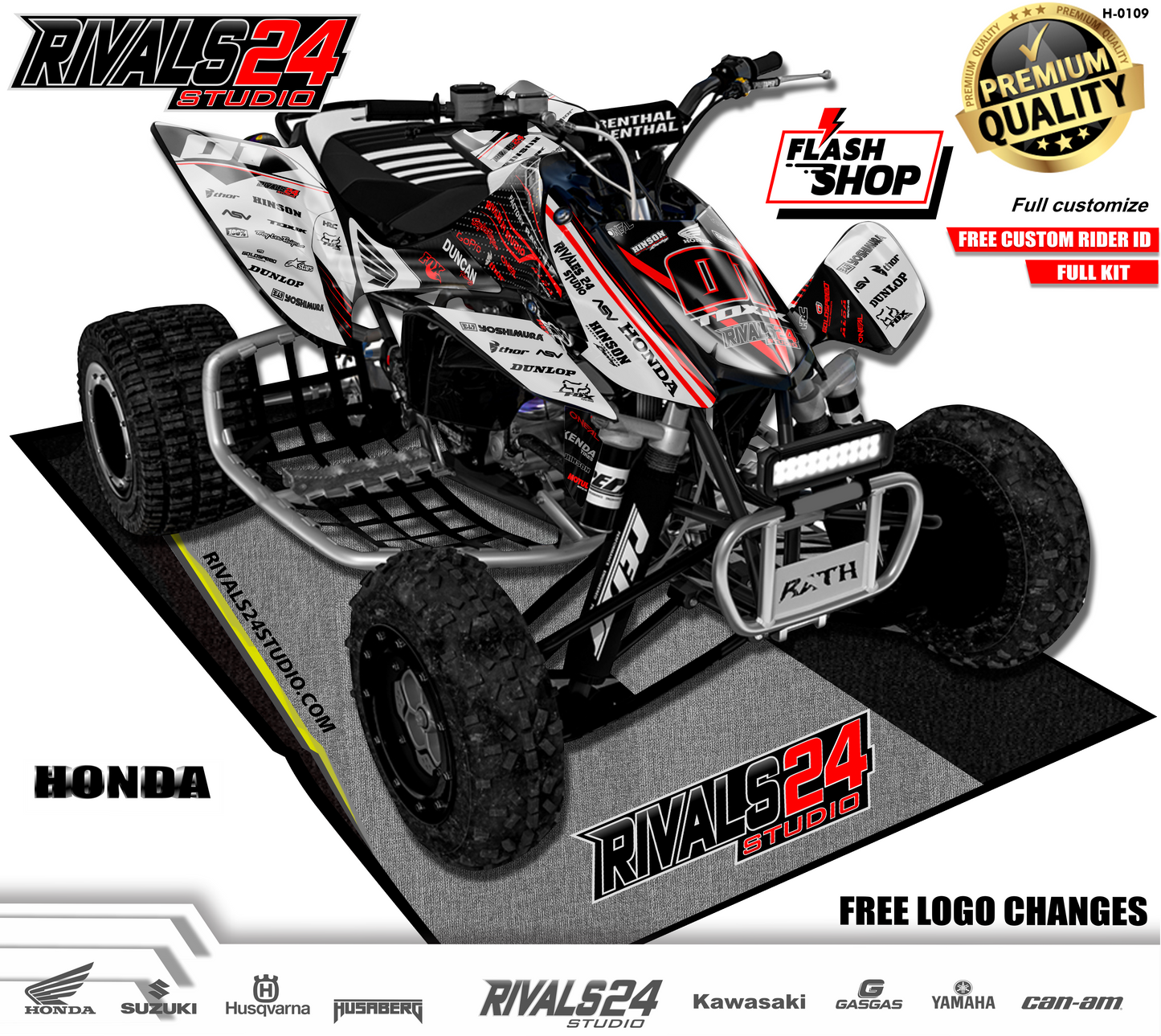 Honda TRX 450R 450ER graphics kit 2004 2005 2006 to 2014 decals