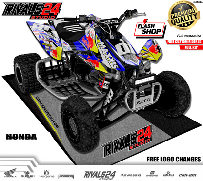 Honda TRX 450R 450ER graphics kit 2004 2005 2006 to 2014 decals