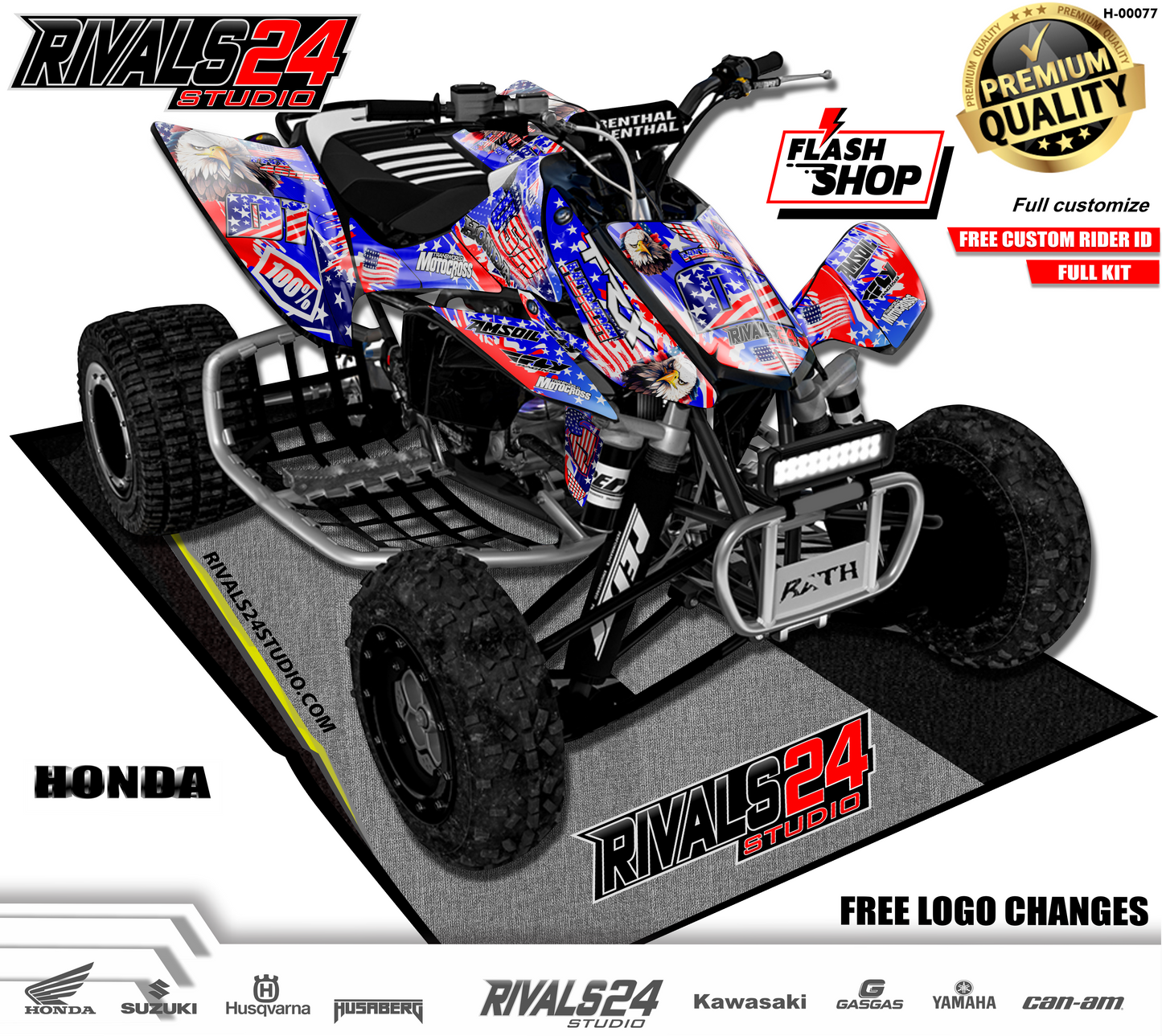 Honda TRX 450R 450ER graphics kit 2004 2005 2006 to 2014 decals