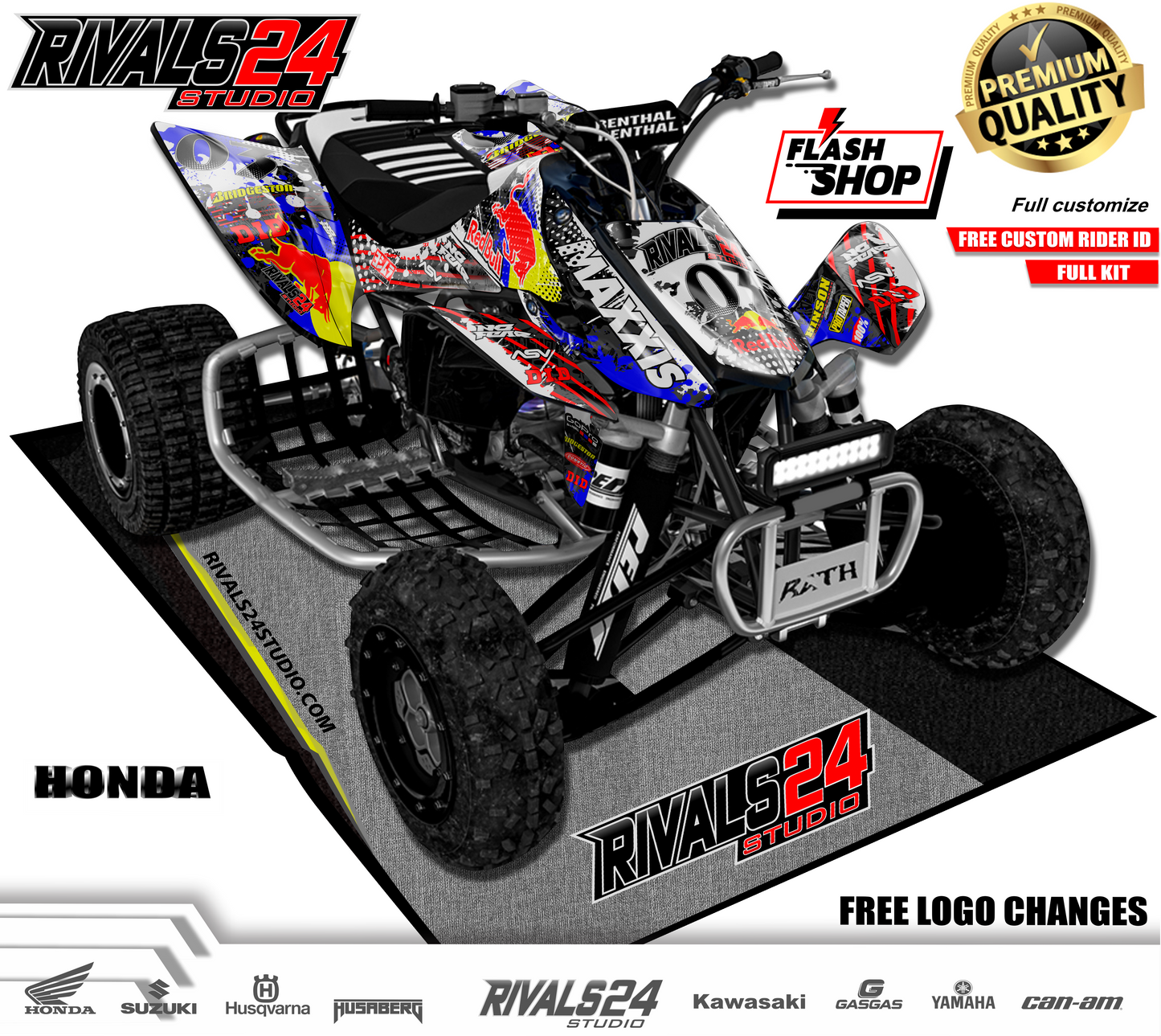 Honda TRX 450R 450ER graphics kit 2004 2005 2006 to 2014 decals