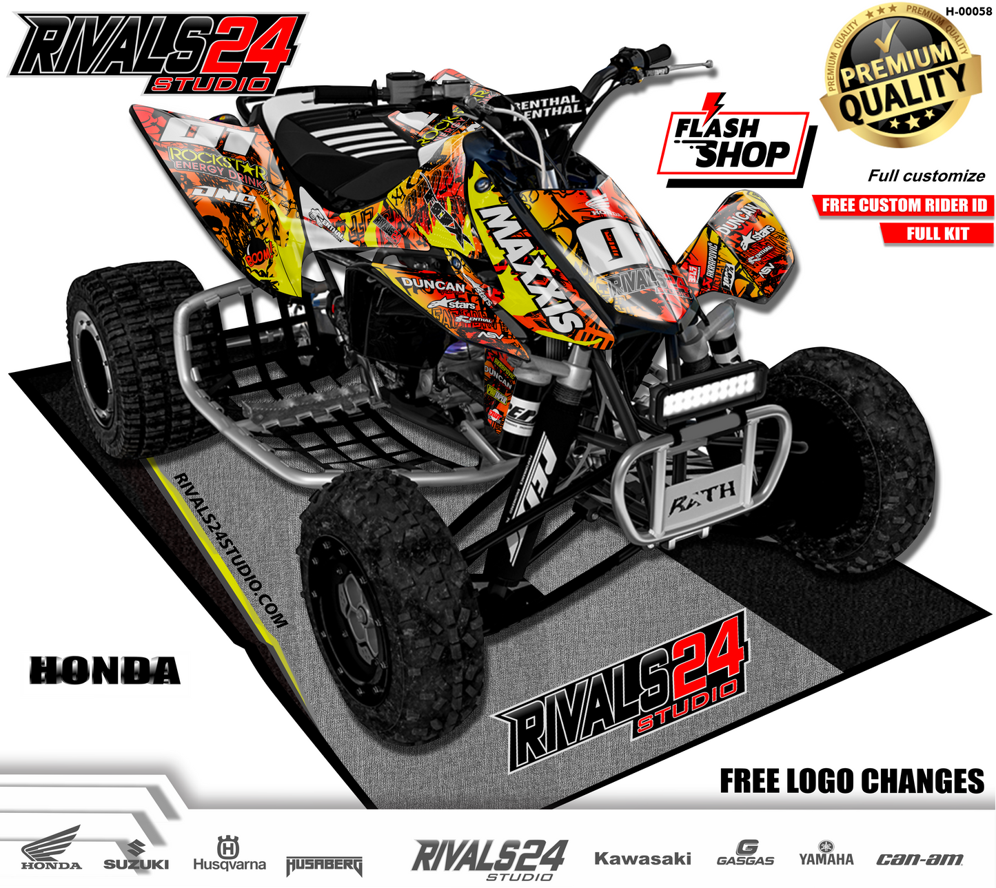 Honda TRX 450R 450ER graphics kit 2004 2005 2006 to 2014 decals
