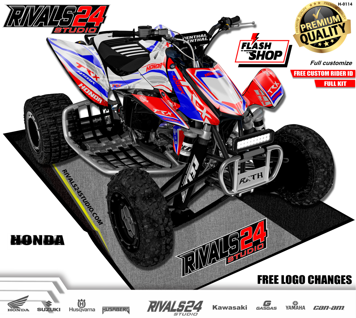 Honda TRX 450R 450ER graphics kit 2004 2005 2006 to 2014 decals