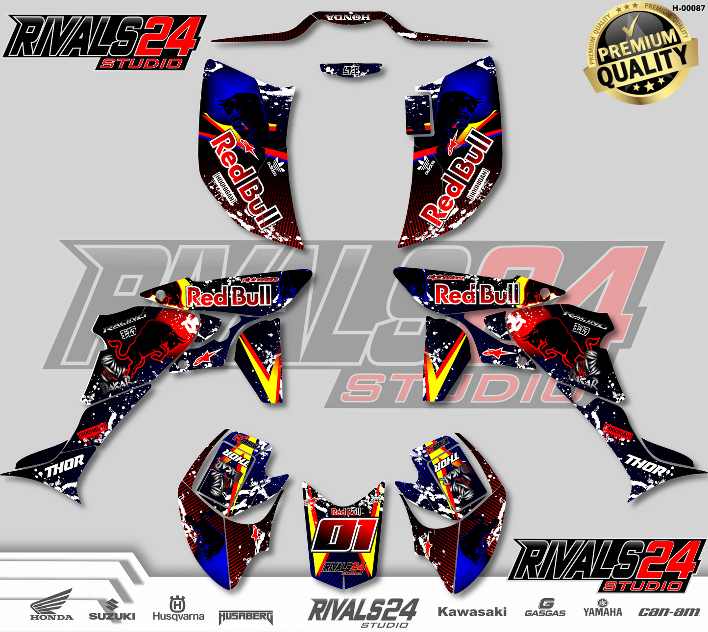 Honda TRX 450R 450ER graphics kit 2004 2005 2006 to 2014 decals