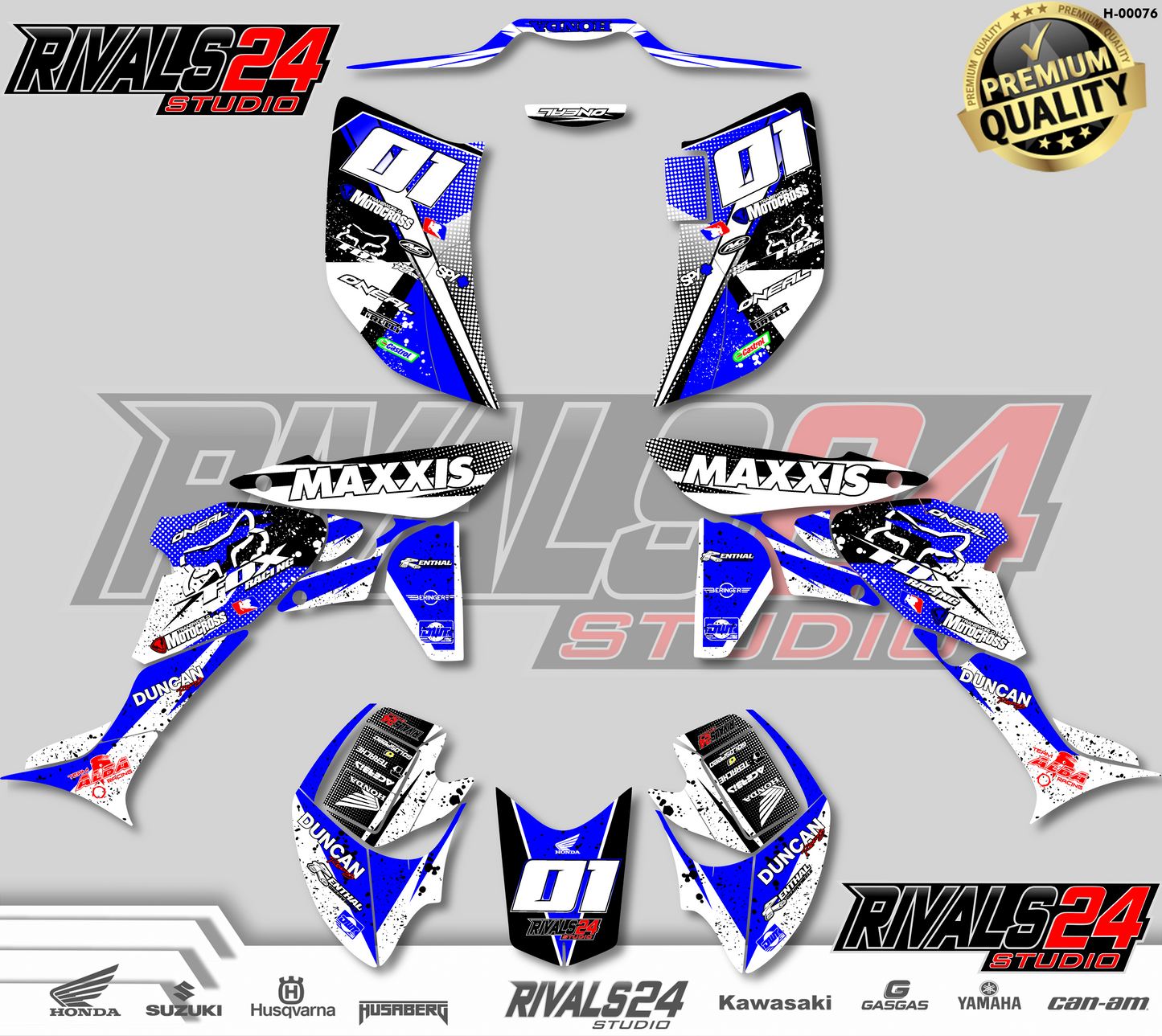 Honda TRX 450R 450ER graphics kit 2004 2005 2006 to 2014 decals