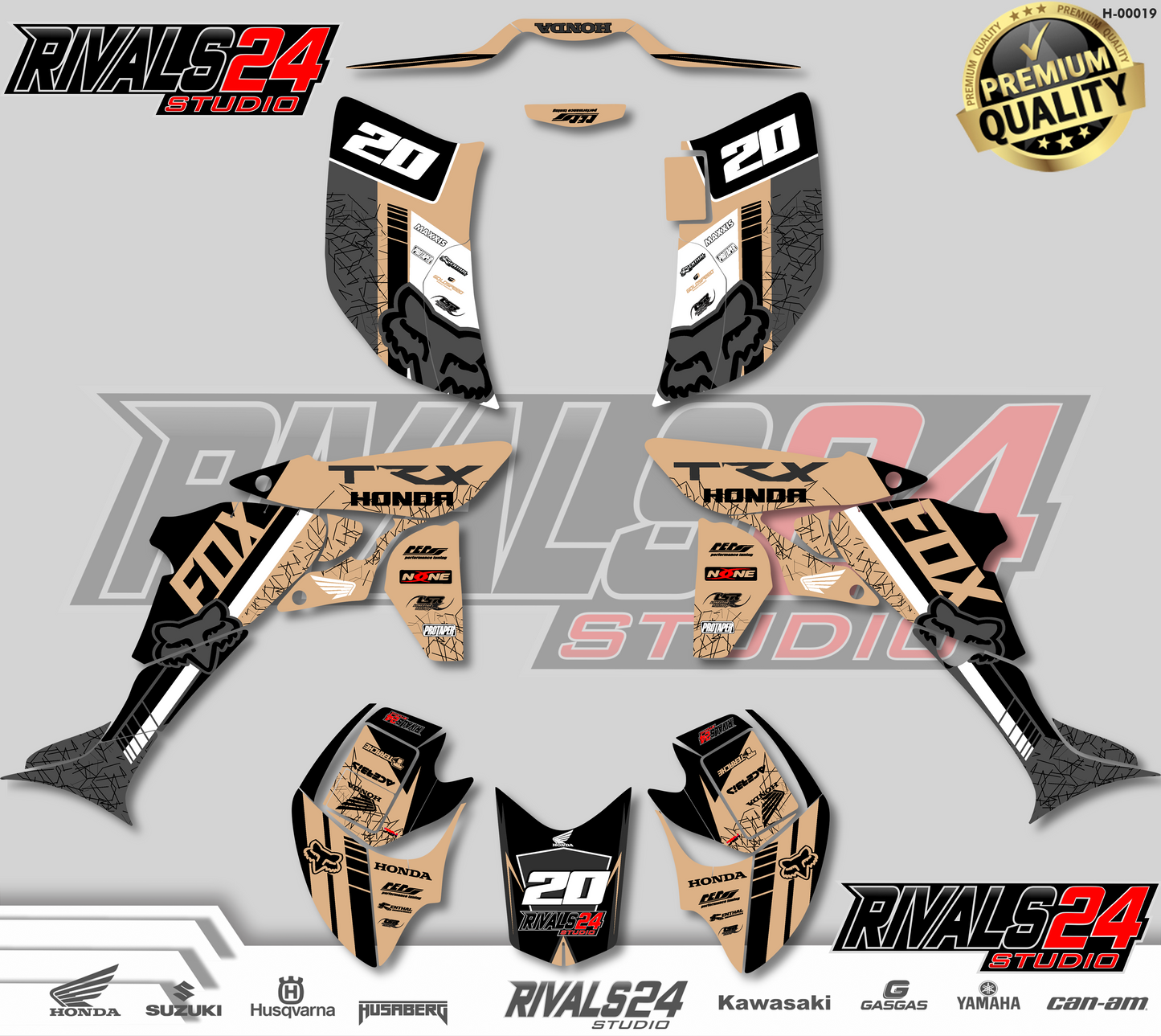 Honda TRX 450R 450ER graphics kit 2004 2005 2006 to 2014 decals