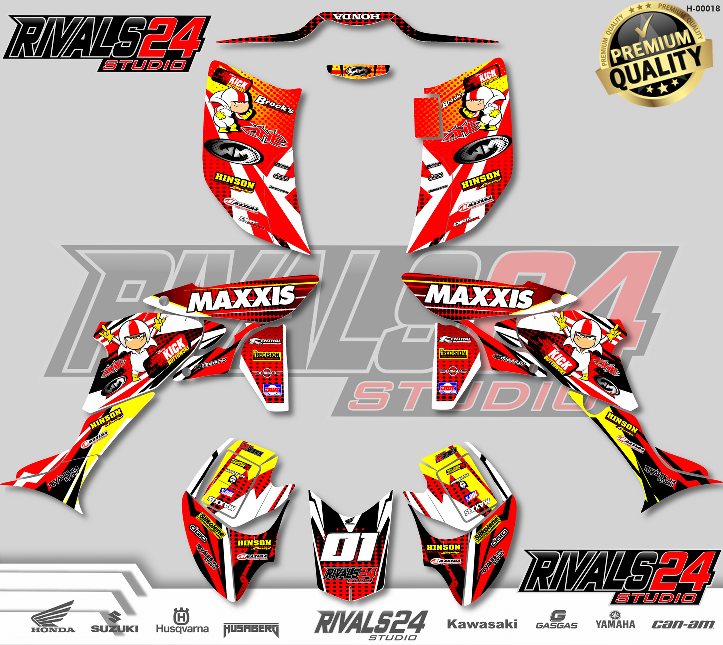 Honda TRX 450R 450ER graphics kit 2004 2005 2006 to 2014 decals