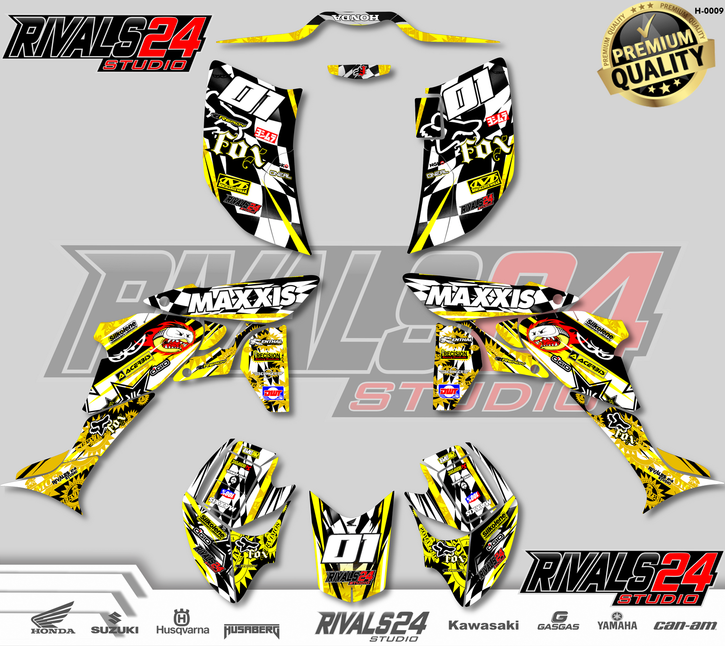 Honda TRX 450R 450ER graphics kit 2004 2005 2006 to 2014 decals