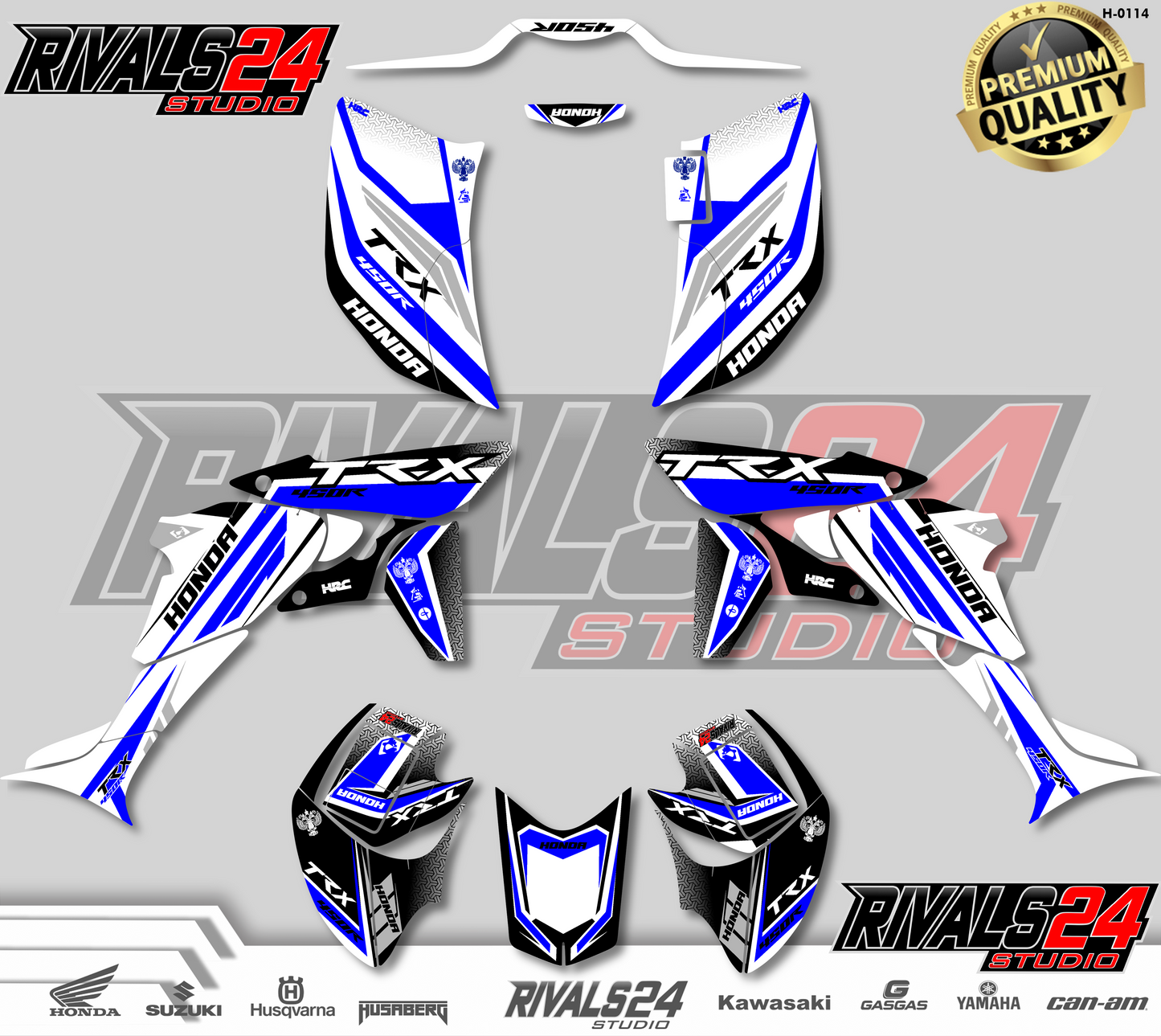 Honda TRX 450R 450ER graphics kit 2004 2005 2006 to 2014 decals