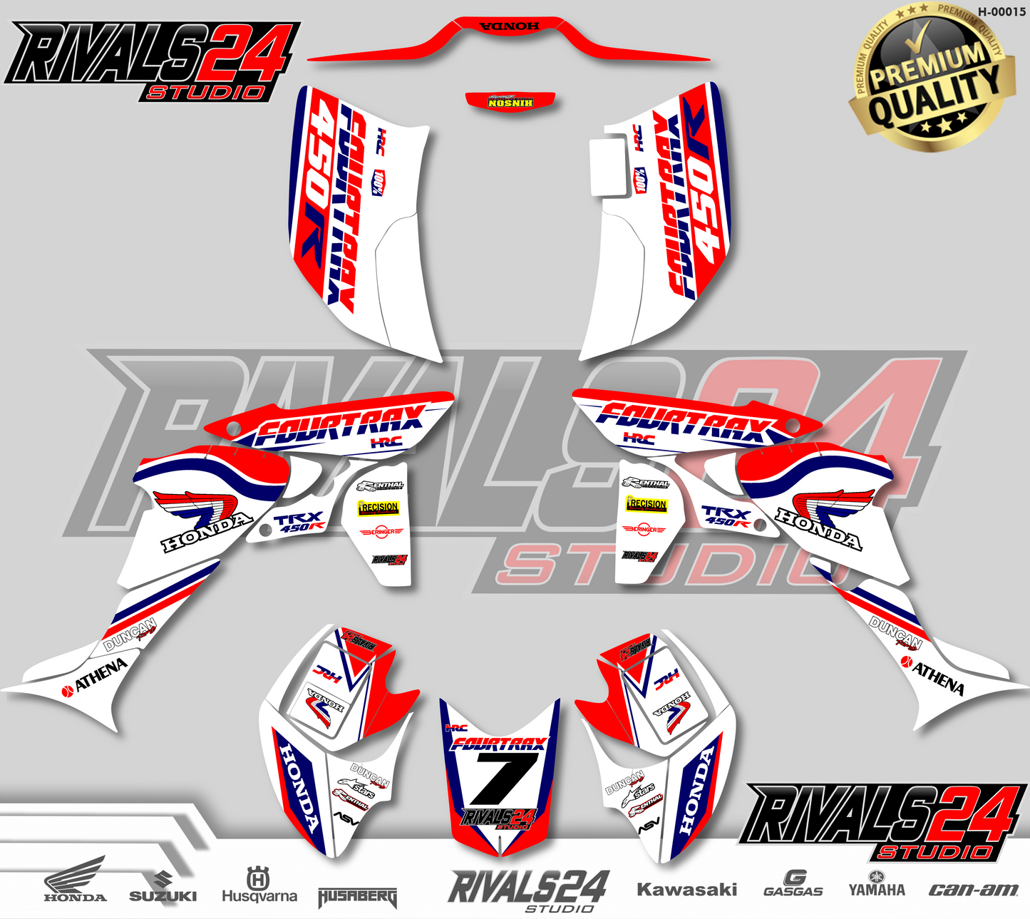 Honda TRX 450R 450ER graphics kit 2004 2005 2006 to 2014 decals