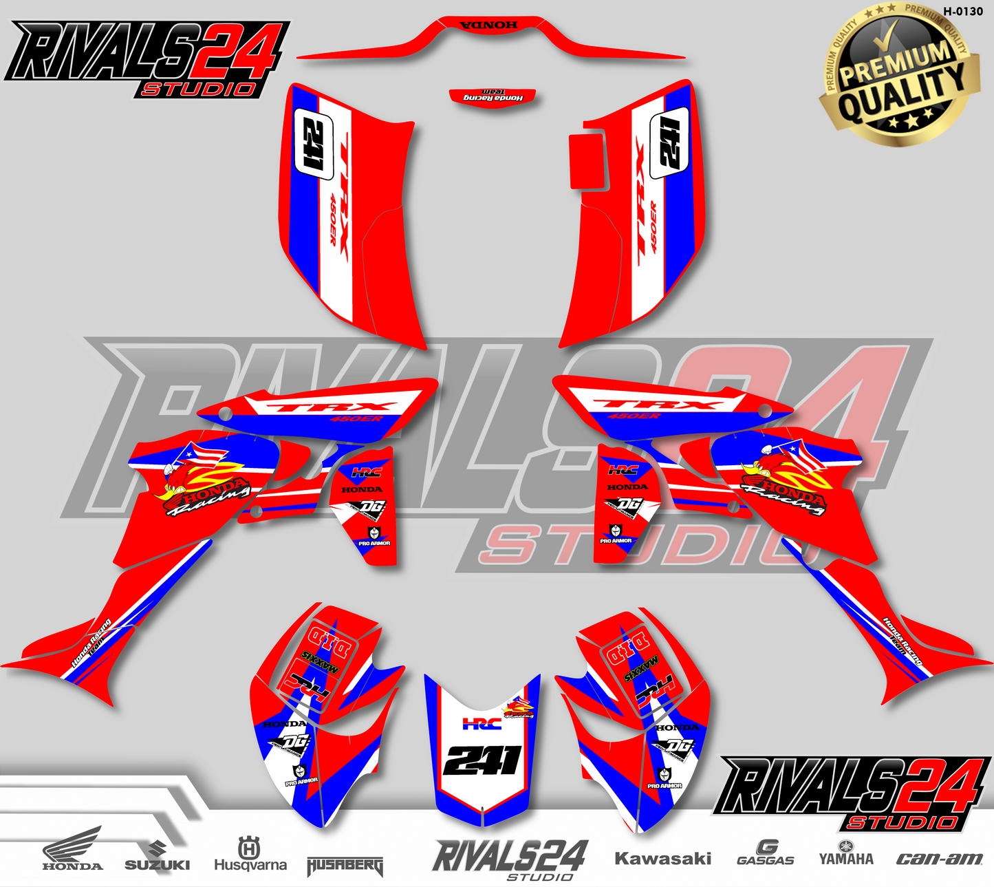 Honda TRX 450R 450ER graphics kit 2004 2005 2006 to 2014 decals