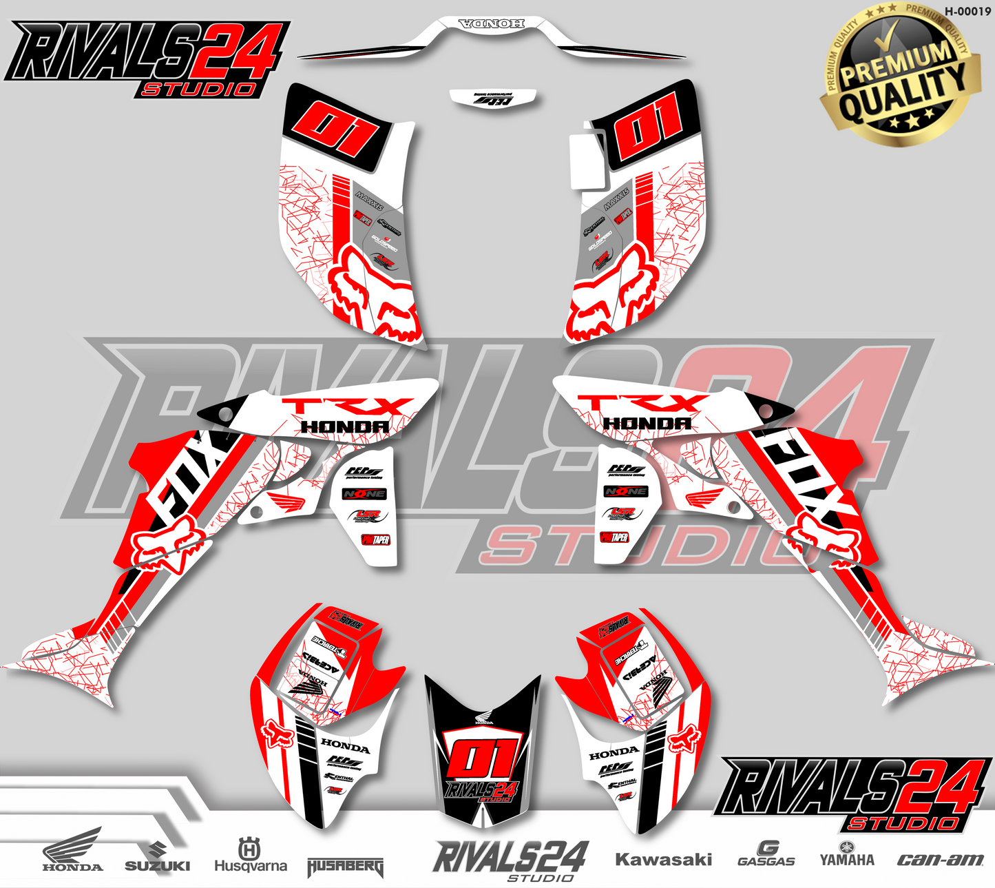 Honda TRX 450R 450ER graphics kit 2004 2005 2006 to 2014 decals