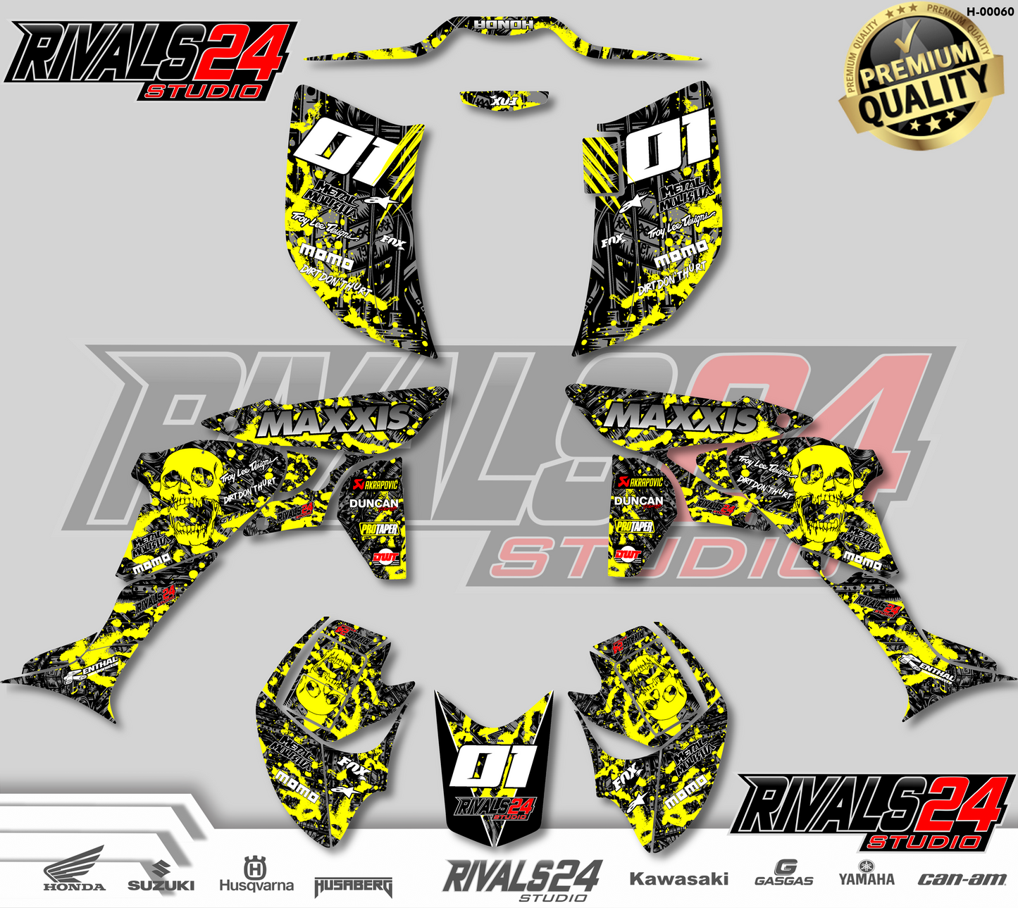 Honda TRX 450R 450ER graphics kit 2004 2005 2006 to 2014 decals