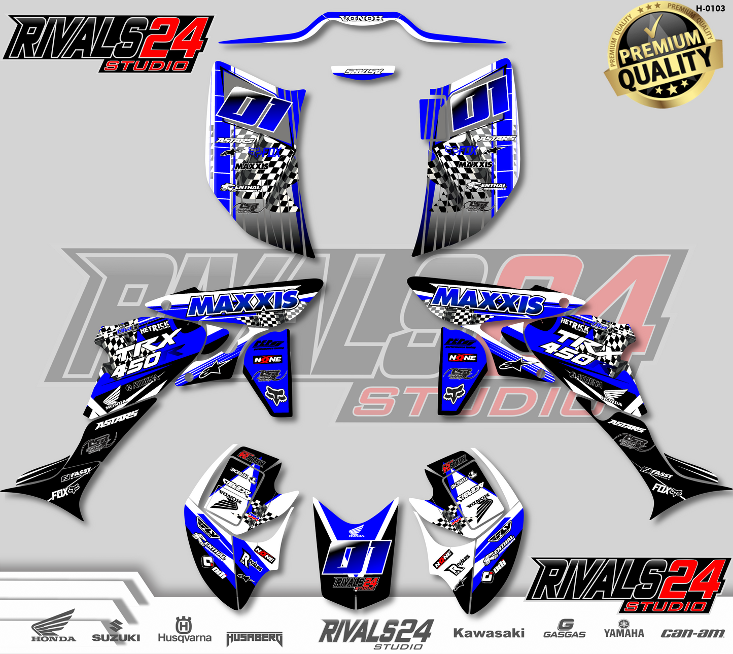 Honda TRX 450R 450ER graphics kit 2004 2005 2006 to 2014 decals