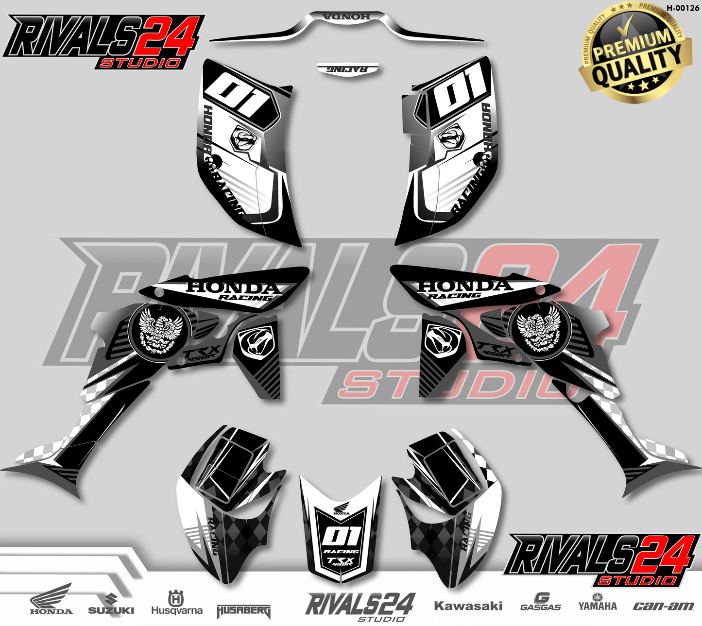 Honda TRX 450R 450ER graphics kit 2004 2005 2006 to 2014 decals