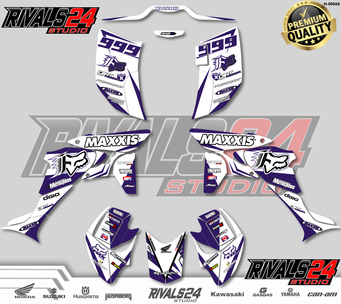Honda TRX 450R 450ER graphics kit 2004 2005 2006 to 2014 decals