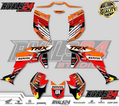 Honda TRX 450R 450ER graphics kit 2004 2005 2006 to 2014 decals