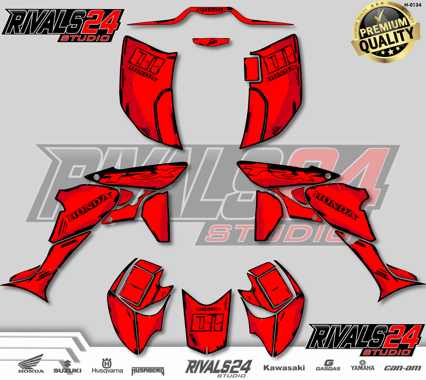 Honda TRX 450R 450ER graphics kit 2004 2005 2006 to 2014 decals