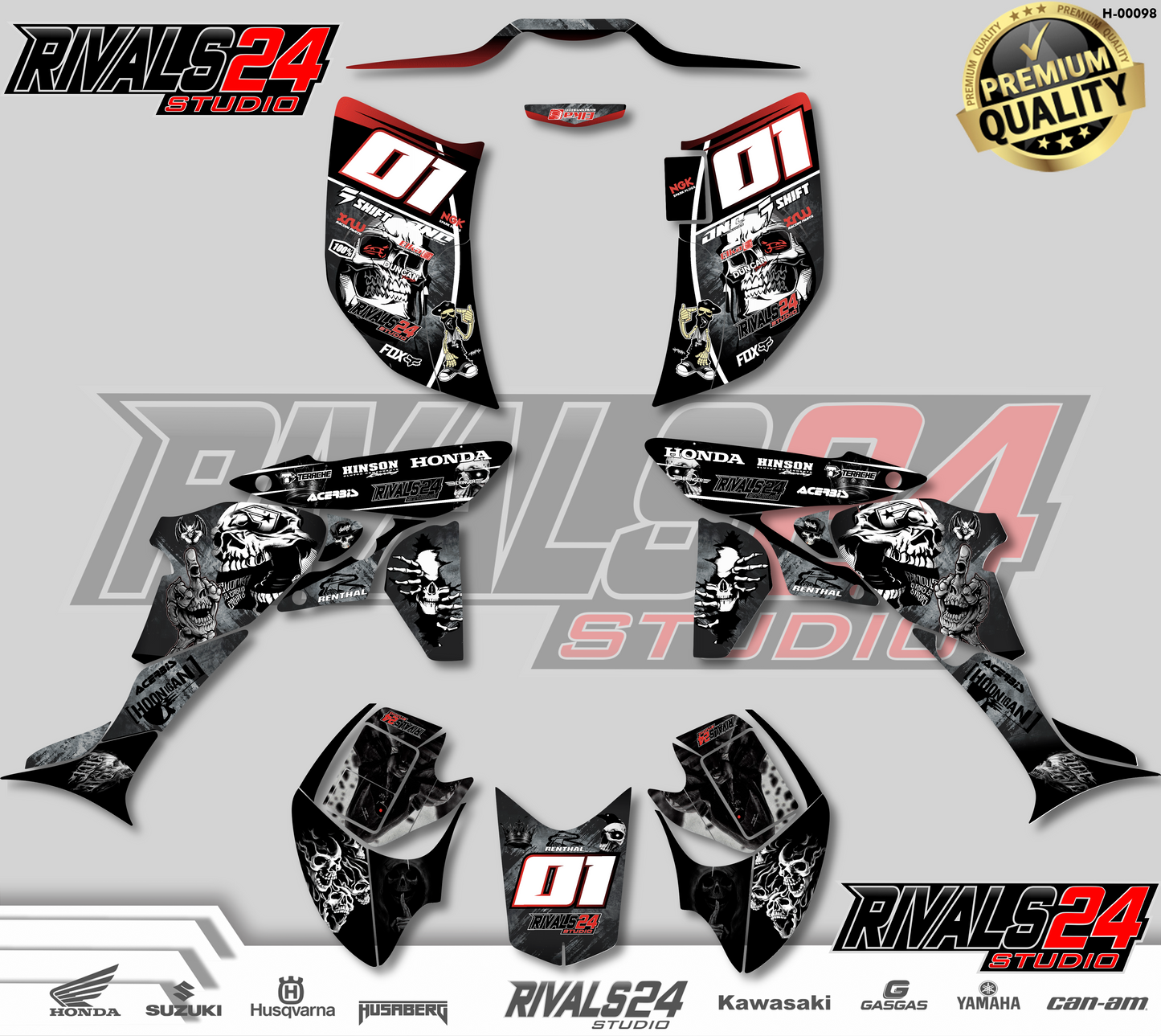 Honda TRX 450R 450ER graphics kit 2004 2005 2006 to 2014 decals