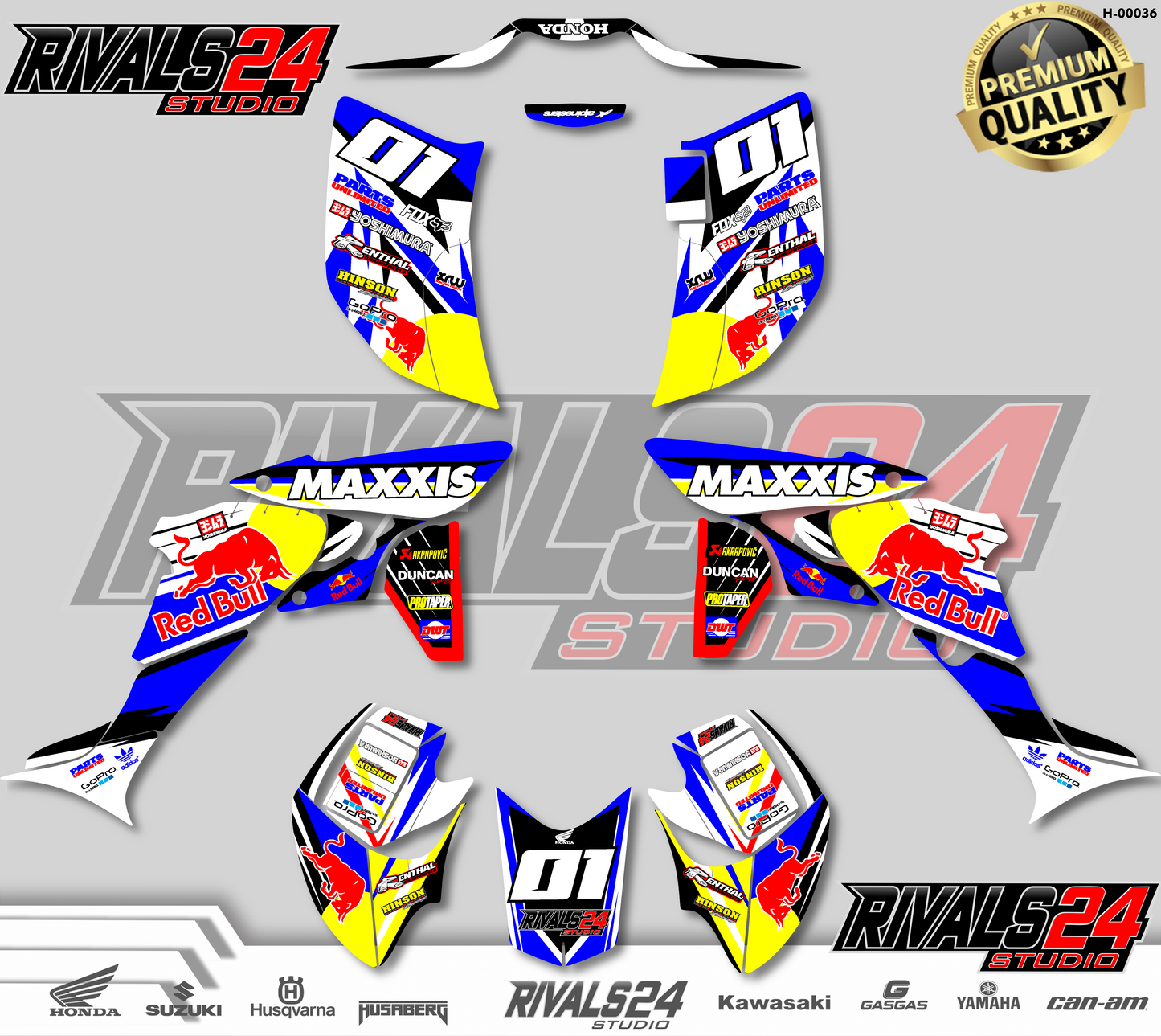 Honda TRX 450R 450ER graphics kit 2004 2005 2006 to 2014 decals