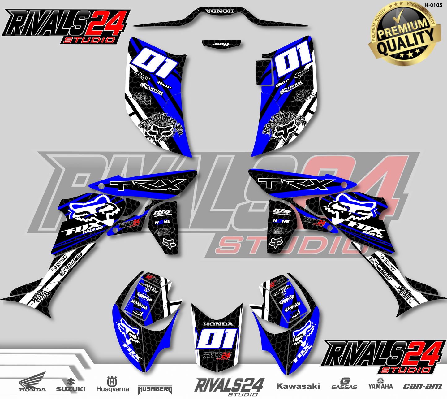 Honda TRX 450R 450ER graphics kit 2004 2005 2006 to 2014 decals