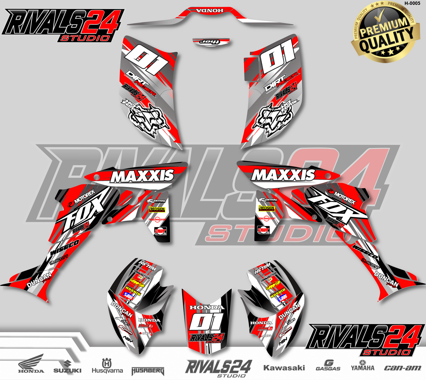 Honda TRX 450R 450ER graphics kit 2004 2005 2006 to 2014 decals