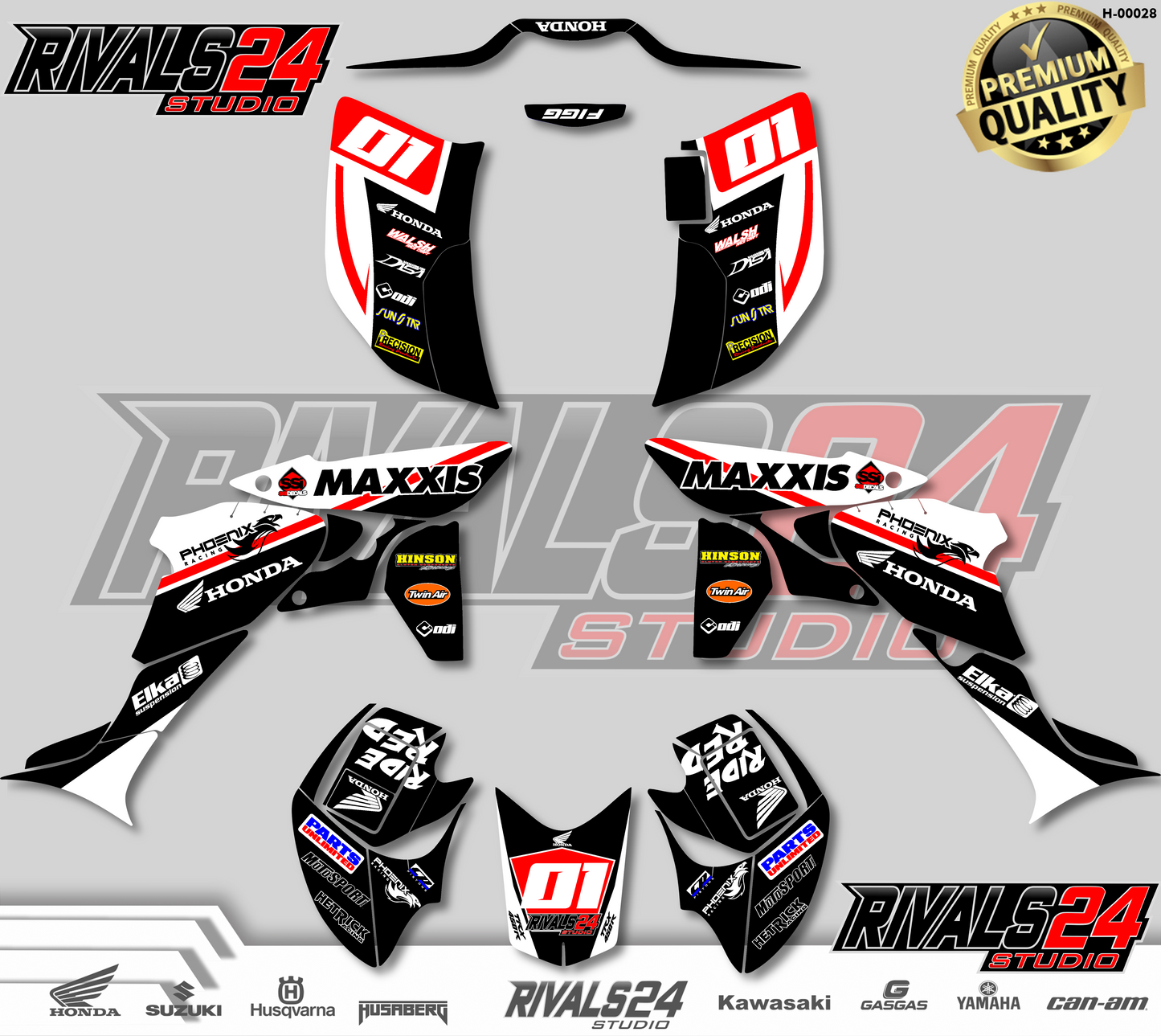 Honda TRX 450R 450ER graphics kit 2004 2005 2006 to 2014 decals