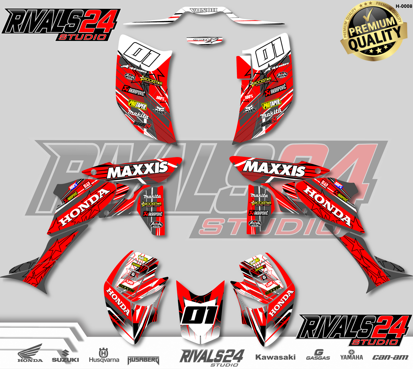 Honda TRX 450R 450ER graphics kit 2004 2005 2006 to 2014 decals