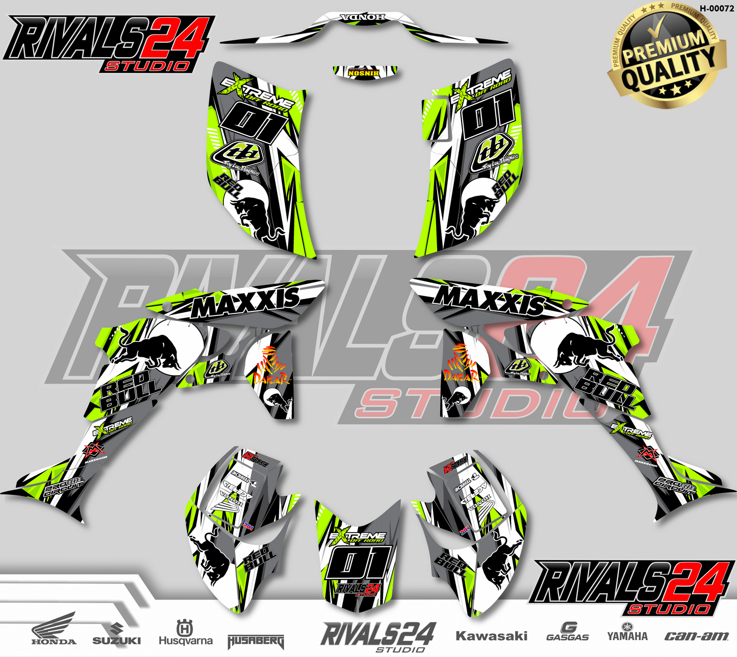 Honda TRX 450R 450ER graphics kit 2004 2005 2006 to 2014 decals