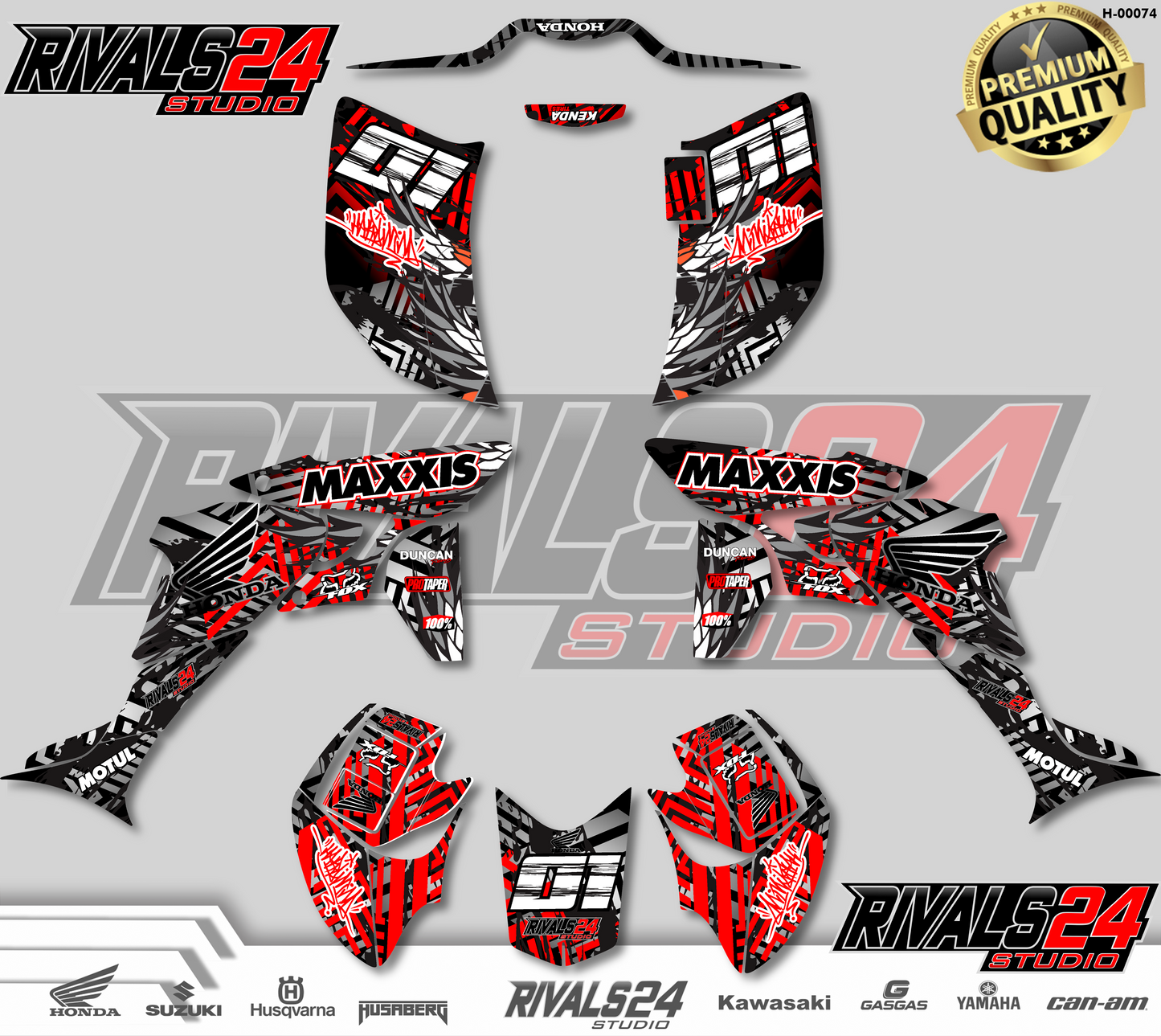 Honda TRX 450R 450ER graphics kit 2004 2005 2006 to 2014 decals