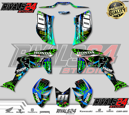 Honda TRX 450R 450ER graphics kit 2004 2005 2006 to 2014 decals