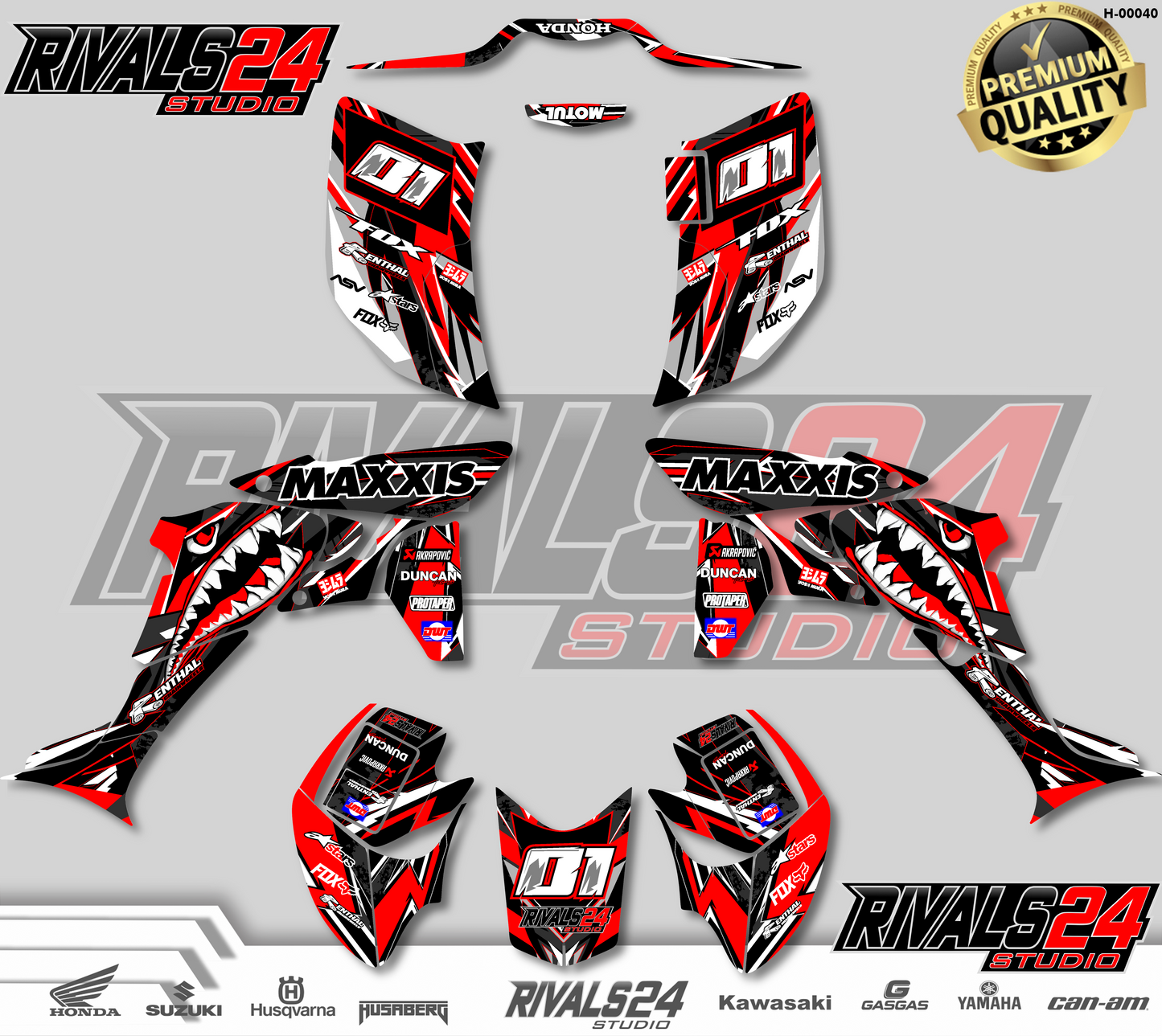 Honda TRX 450R 450ER graphics kit 2004 2005 2006 to 2014 decals