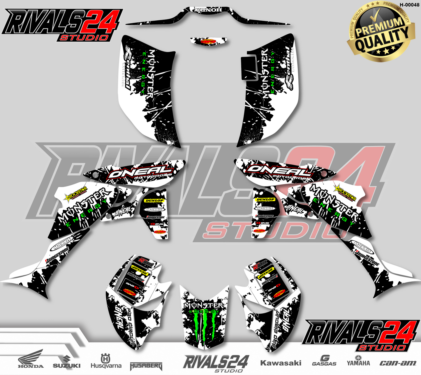 Honda TRX 450R 450ER graphics kit 2004 2005 2006 to 2014 decals