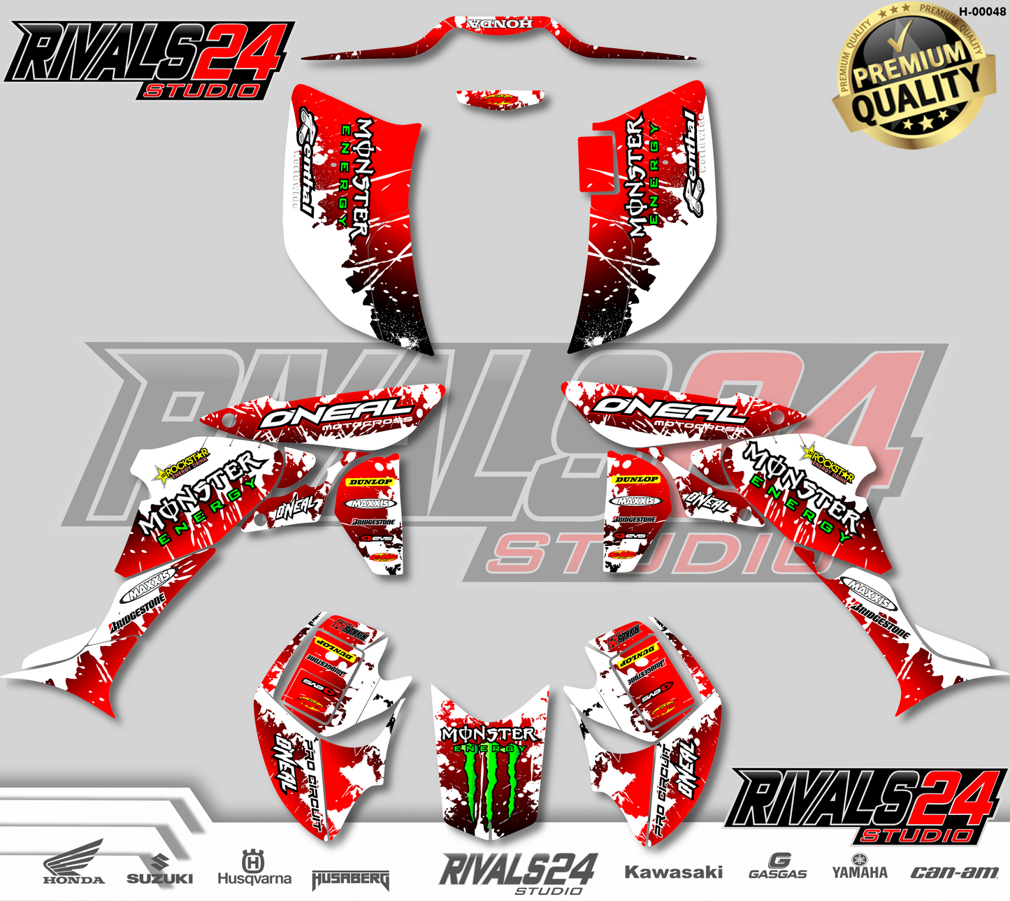 Honda TRX 450R 450ER graphics kit 2004 2005 2006 to 2014 decals