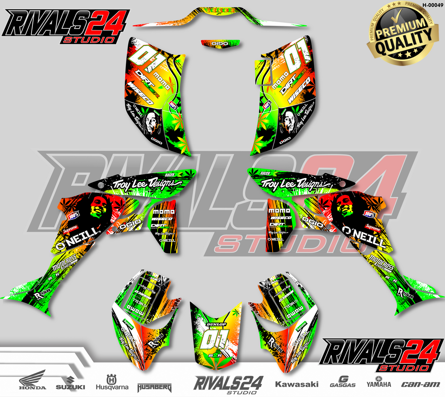 Honda TRX 450R 450ER graphics kit 2004 2005 2006 to 2014 decals