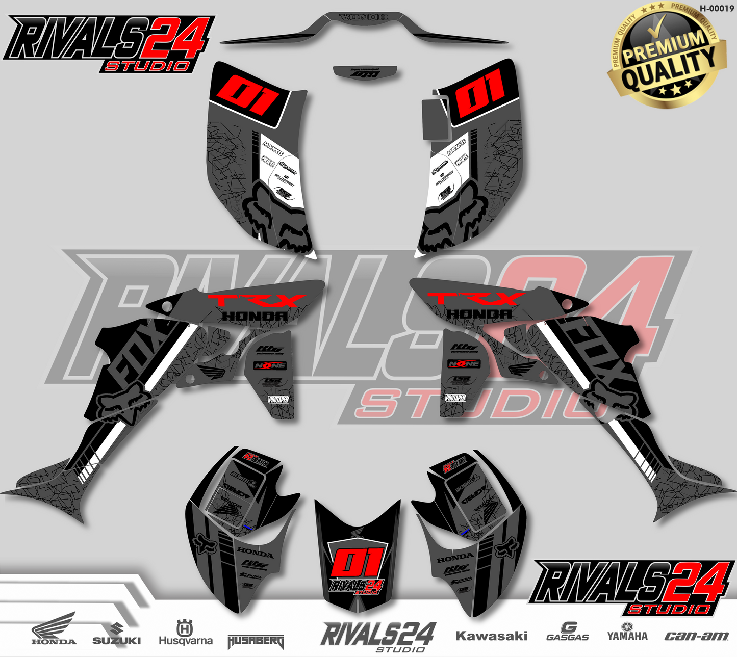 Honda TRX 450R 450ER graphics kit 2004 2005 2006 to 2014 decals