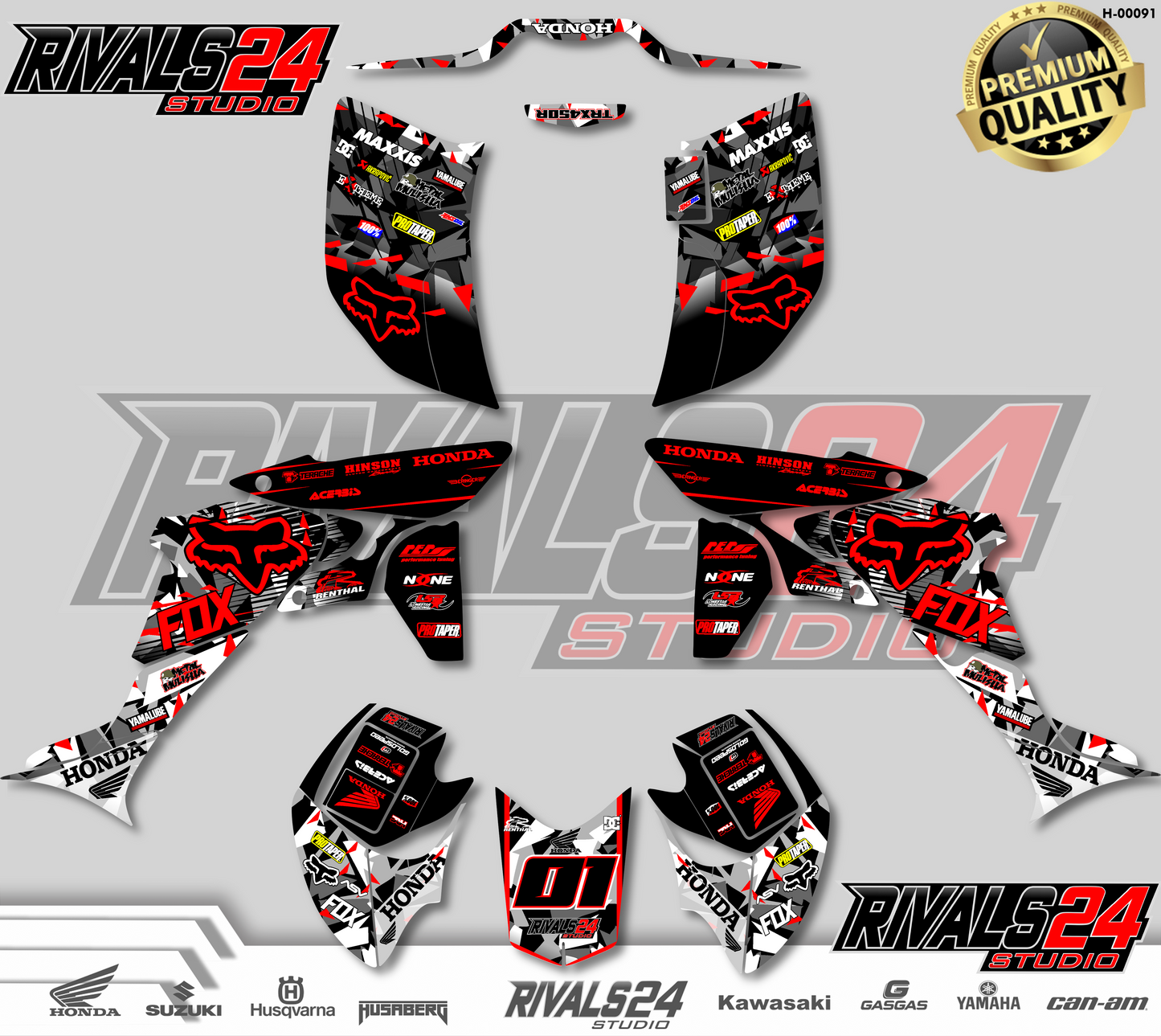 Honda TRX 450R 450ER graphics kit 2004 2005 2006 to 2014 decals (Copia)