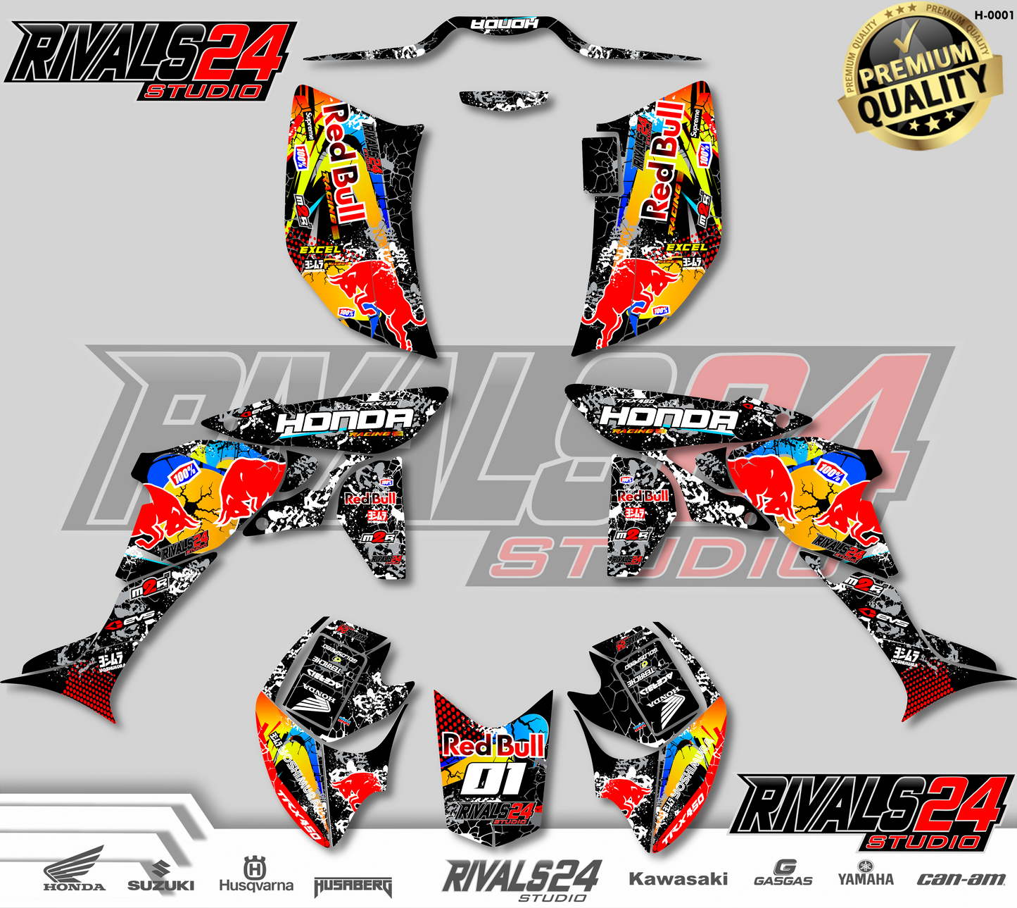 Honda TRX 450R 450ER graphics kit 2004 2005 2006 to 2014 decals