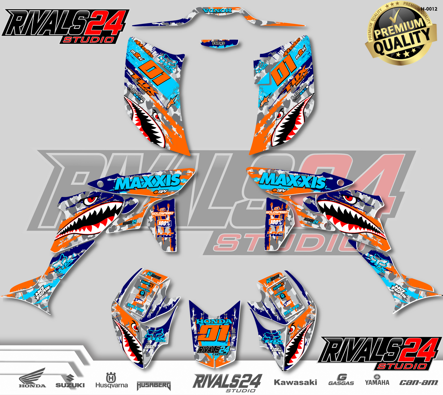 Honda TRX 450R 450ER graphics kit 2004 2005 2006 to 2014 decals