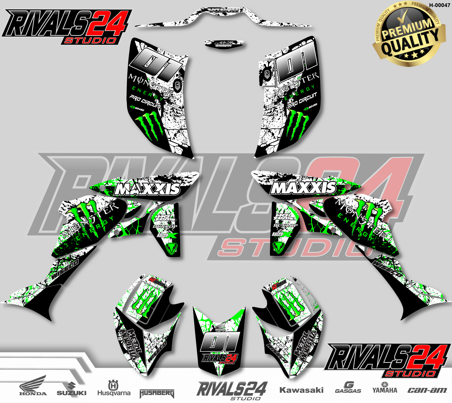 Honda TRX 450R 450ER graphics kit 2004 2005 2006 to 2014 decals
