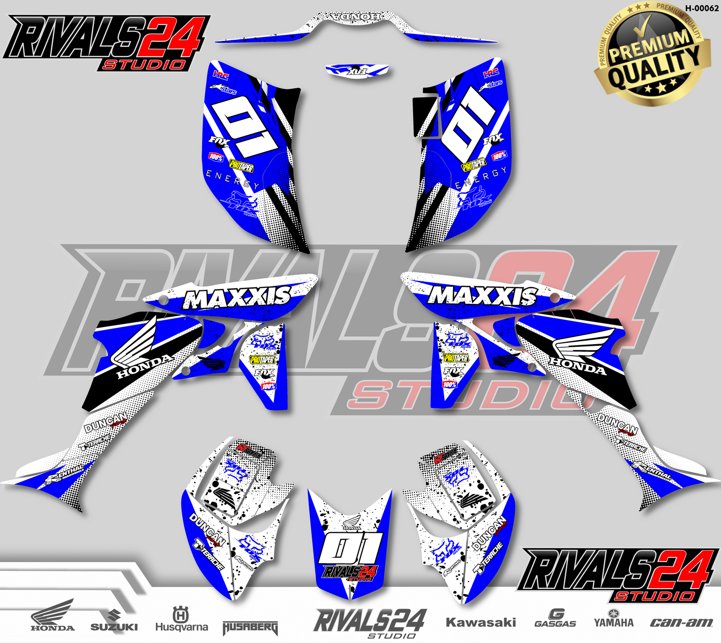 Honda TRX 450R 450ER graphics kit 2004 2005 2006 to 2014 decals