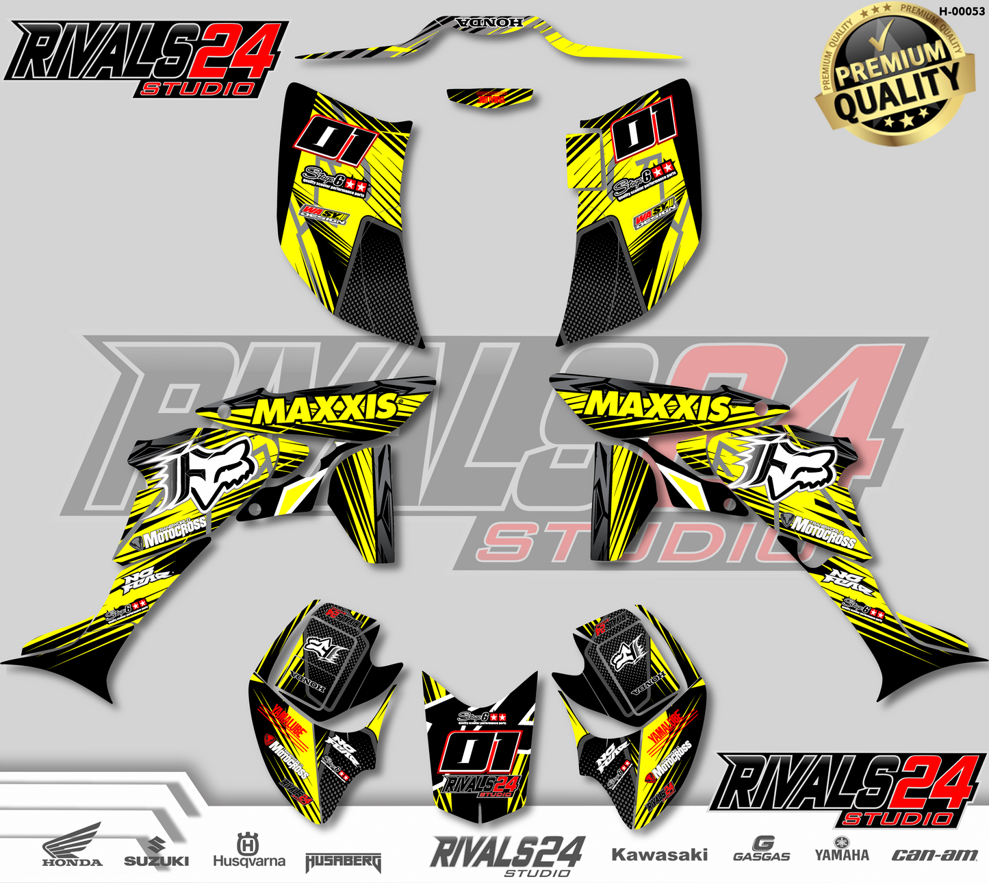 Honda TRX 450R 450ER graphics kit 2004 2005 2006 to 2014 decals