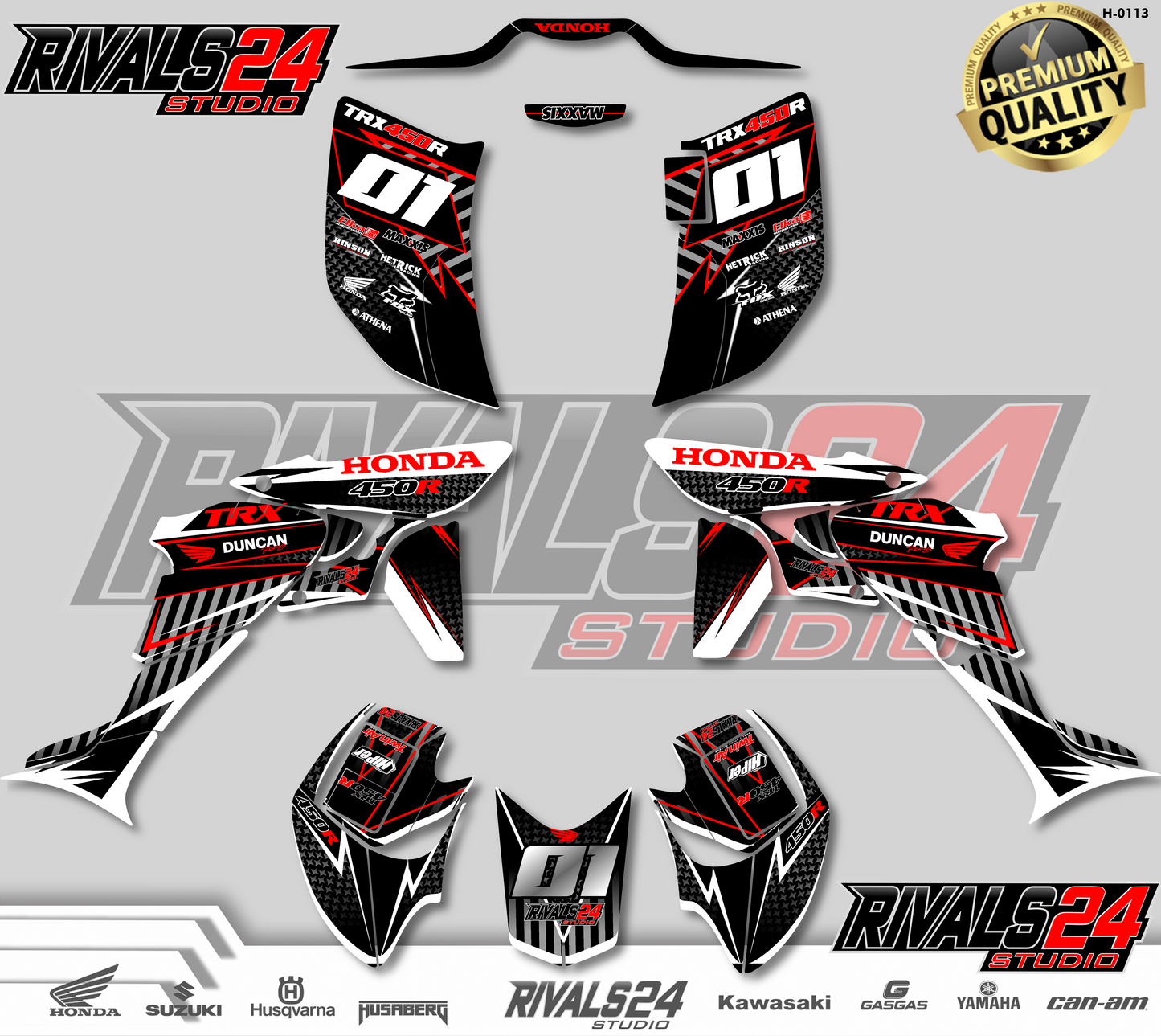 Honda TRX 450R 450ER graphics kit 2004 2005 2006 to 2014 decals