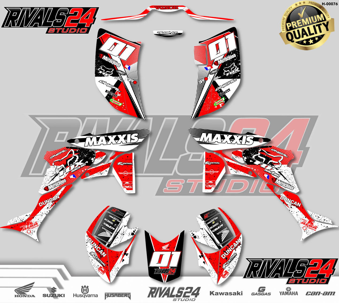 Honda TRX 450R 450ER graphics kit 2004 2005 2006 to 2014 decals