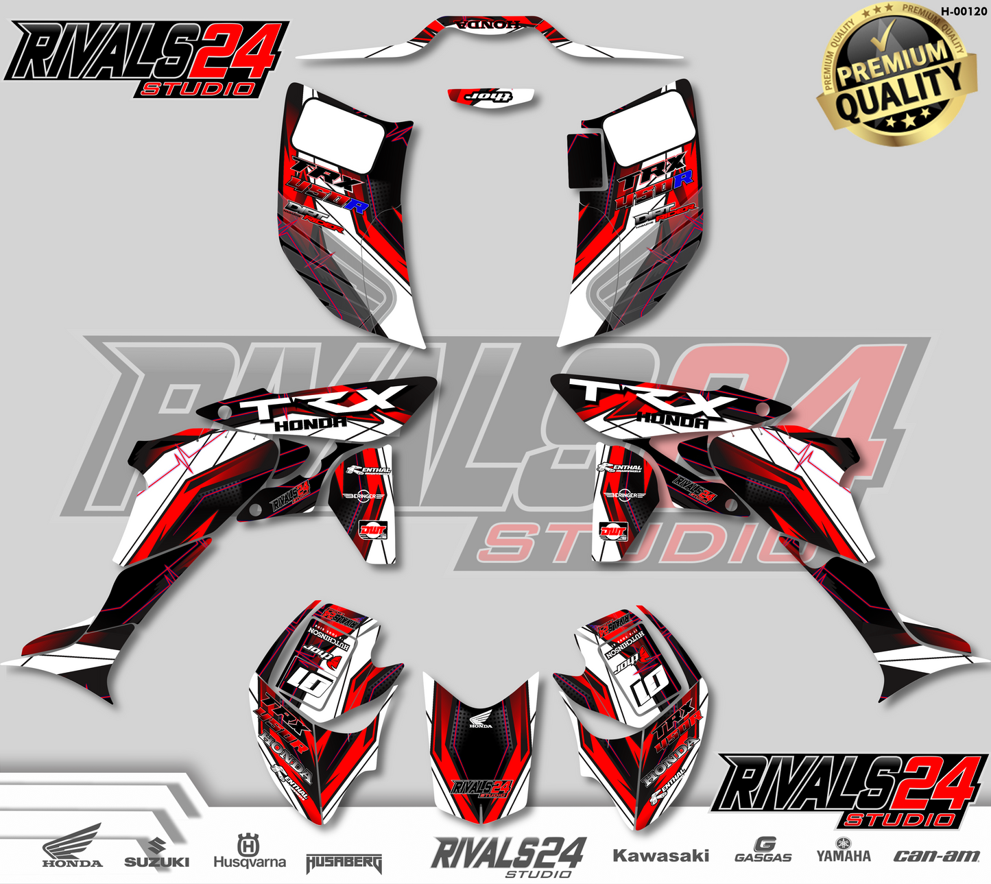 Honda TRX 450R 450ER graphics kit 2004 2005 2006 to 2014 decals
