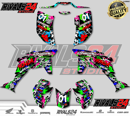 Honda TRX 450R 450ER graphics kit 2004 2005 2006 to 2014 decals