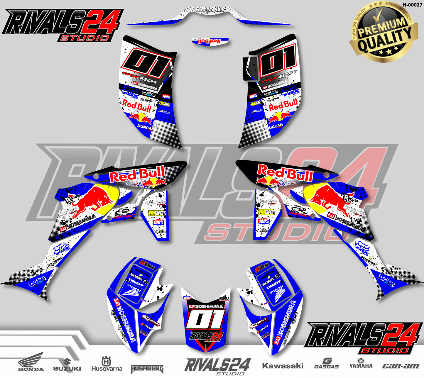 Honda TRX 450R 450ER graphics kit 2004 2005 2006 to 2014 decals