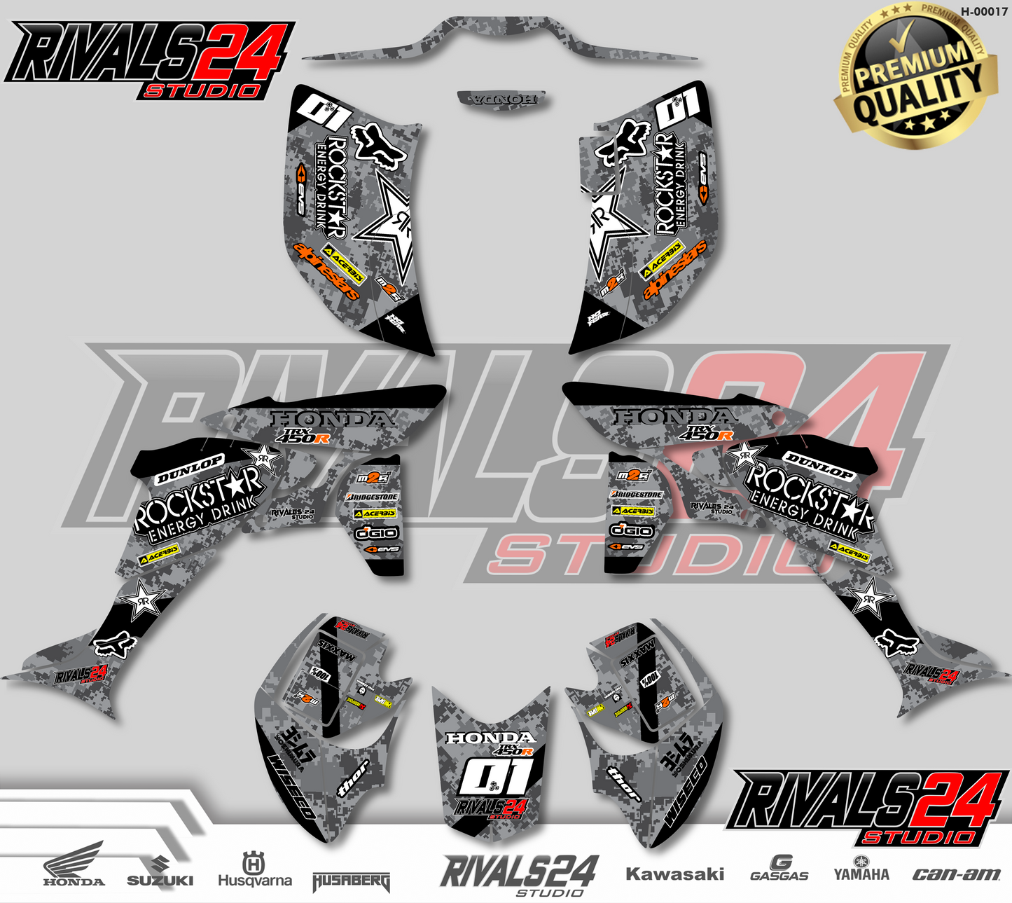 Honda TRX 450R 450ER graphics kit 2004 2005 2006 to 2014 decals